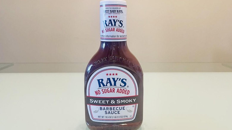 Bottle of Sweet Baby Ray's No Sugar Added Sweet & Smoky Barbecue Sauce