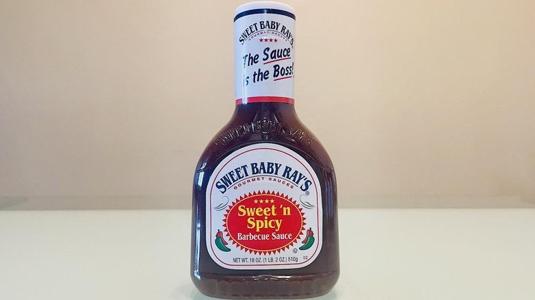 Bottle of Sweet Baby Ray's Sweet 'n Spicy Barbecue Sauce