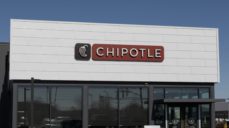 The exterior of a Chipotle restaurant