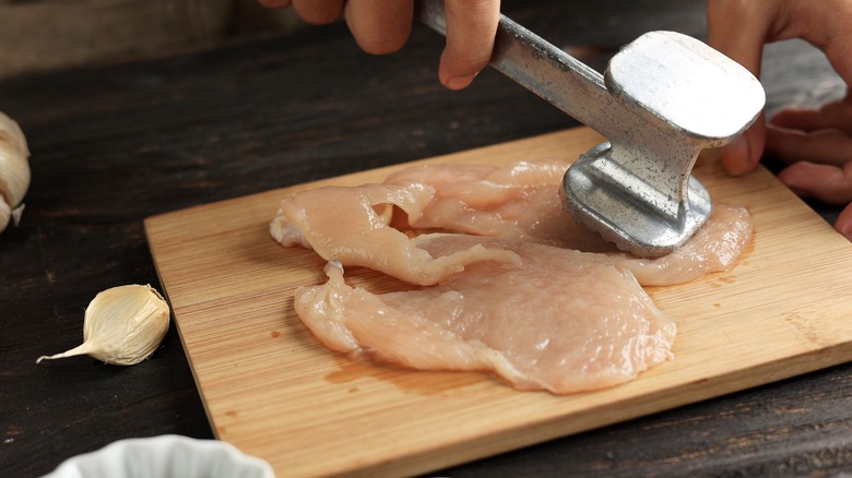meat mallet and chicken breast