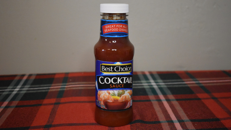 best choice cocktail sauce bottle with blue label