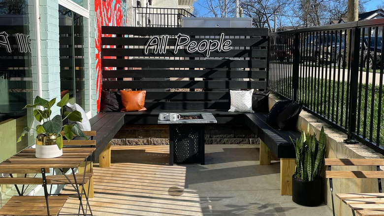 The inviting patio area at All People