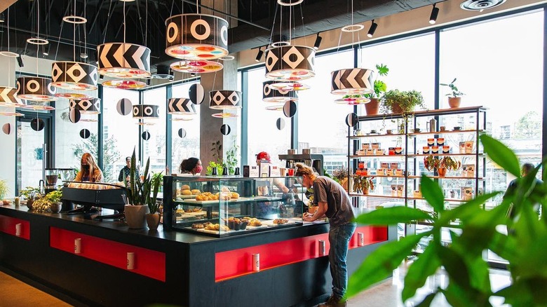 The retro designed interior of Barista Parlor