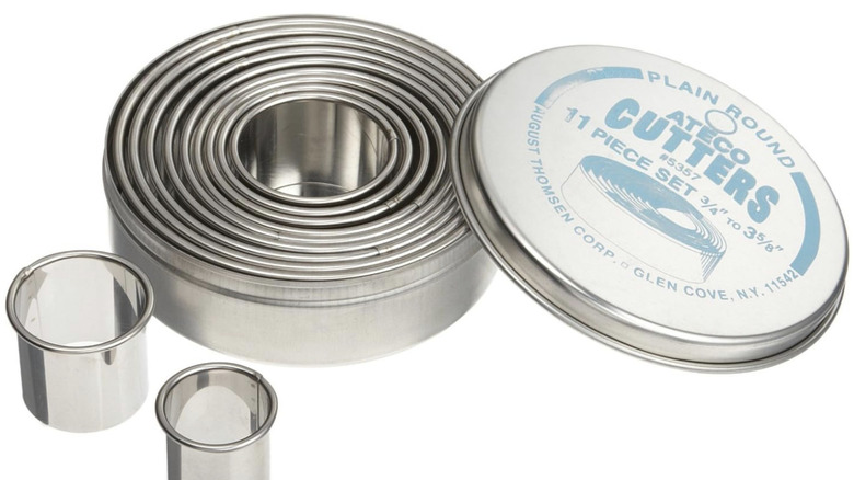 Ateco biscuit cutters with storage container