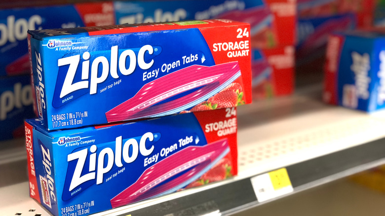 Boxes of Ziploc bags