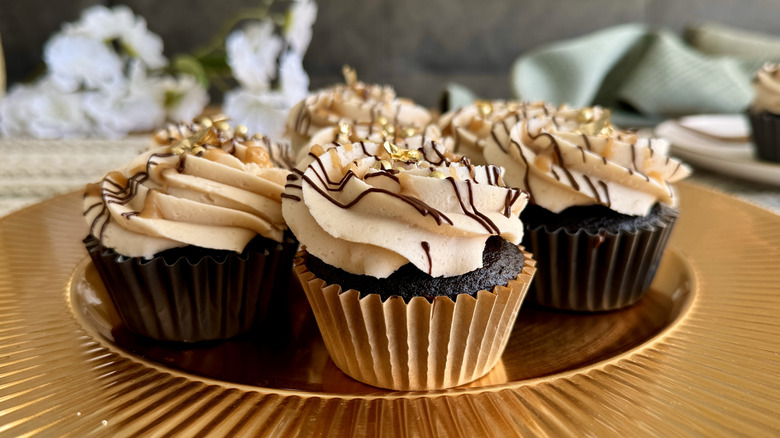 chocolate stout cupcakes on plate