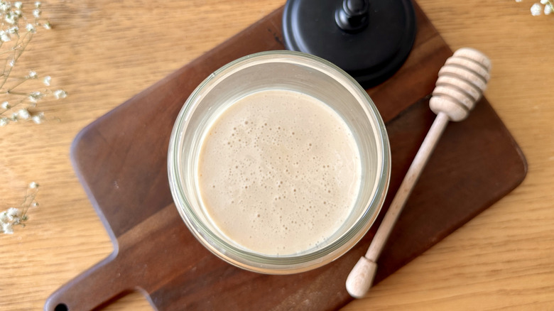 Whipped honey in a jar