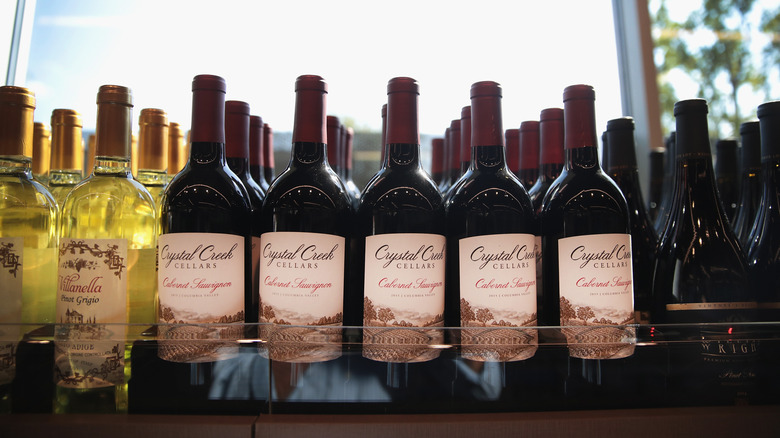 wine bottles sold at Aldi