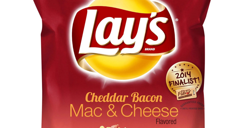 Bag of Lay's Cheddar Bacon Mac & Cheese chips