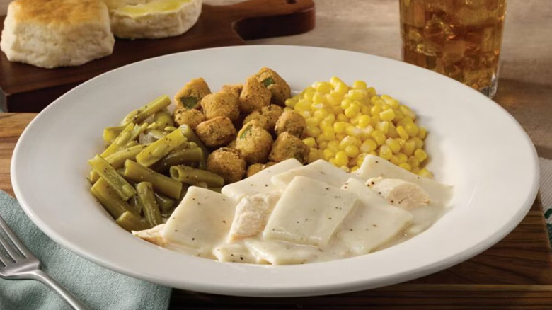 plate of chicken and dumplings