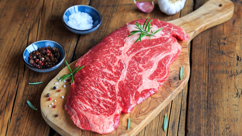 raw chuck eye steak