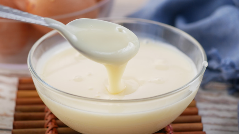 Condensed milk in a bowl