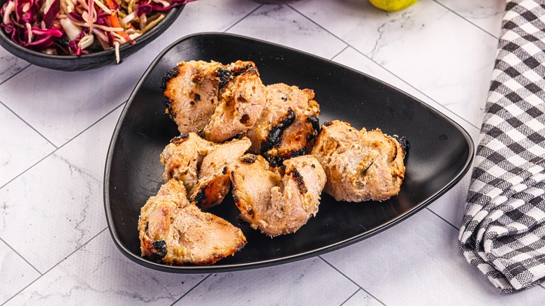 Afgani chicken kebab with white cream marinade