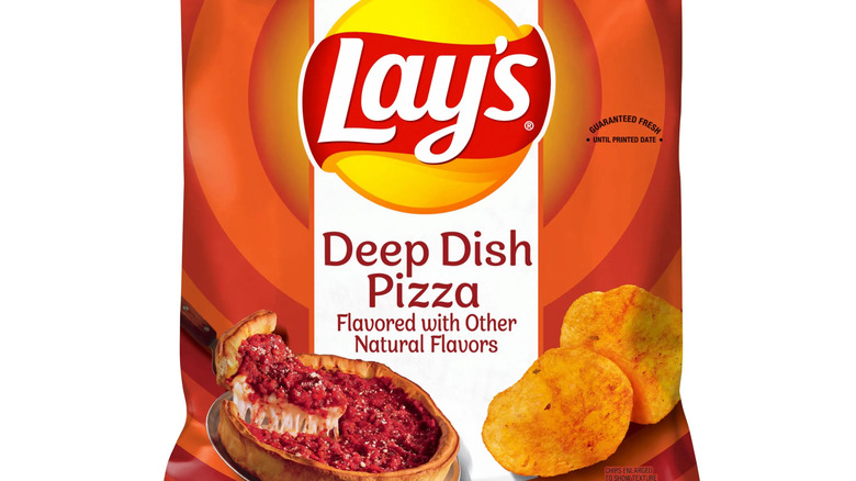Bag of Lay's Deep Dish Pizza chips