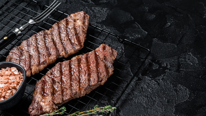 Grilled Denver steaks