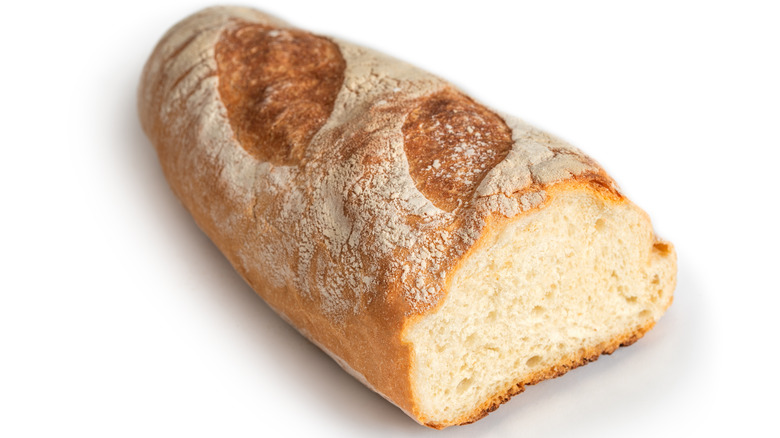 Filone bread loaf sliced at the end