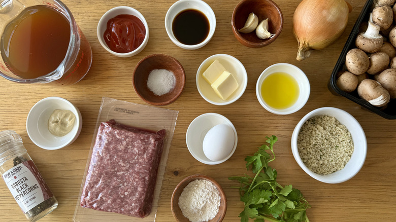 Ingredients for classic Salisbury steak