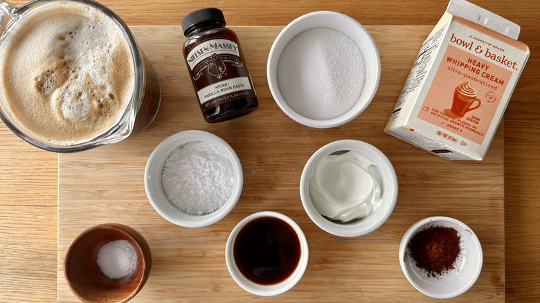 Ingredients for coffee granita
