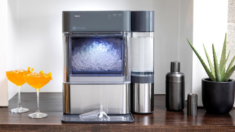 Drinks and a home bar ice maker