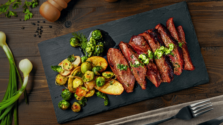 Pan-seared Hanger steak