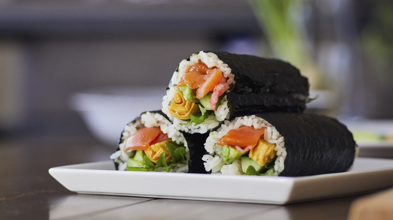 ehōmaki sushi roll, traditionally eaten on Setsubun