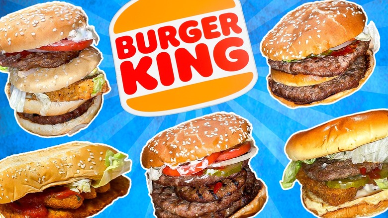 A selection of Burger King menu items