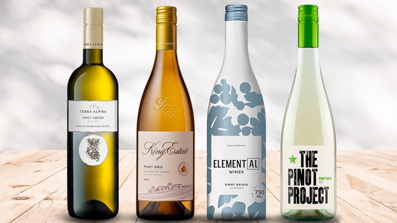 Four bottles of pinot grigio