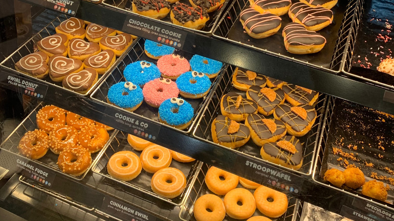 Dunkin' display full of donuts