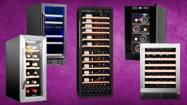 Various wine fridges filled with wine bottles