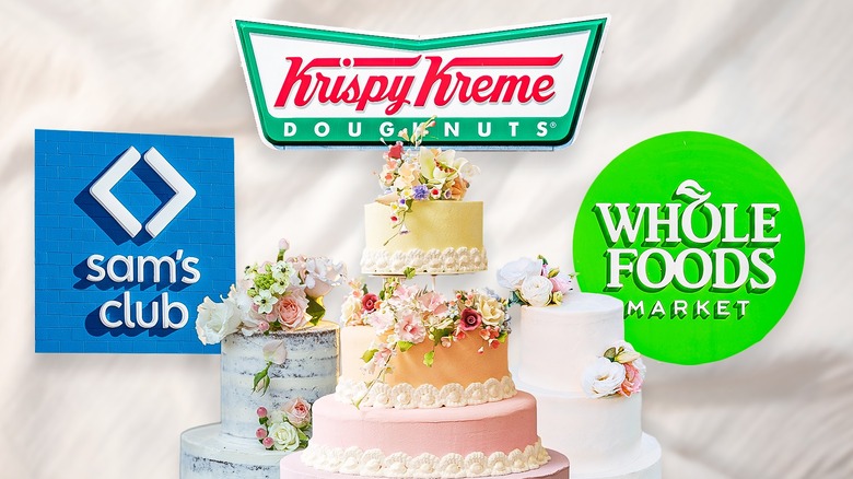 wedding cakes with different store signs