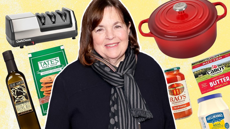 Ina Garten and a variety of her favorite products
