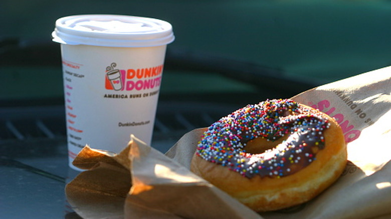Coffee and donut from Dunkin' Donuts