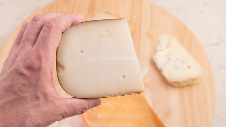 Hand holding Chèvre