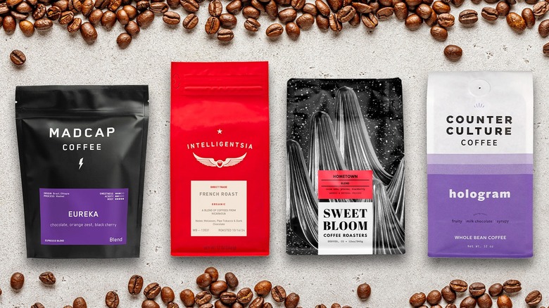 Variety of coffee bags from some of the best specialty roasters in America
