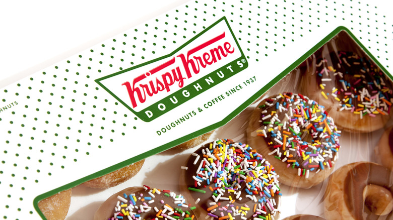 up close of Krispy Kreme donut box
