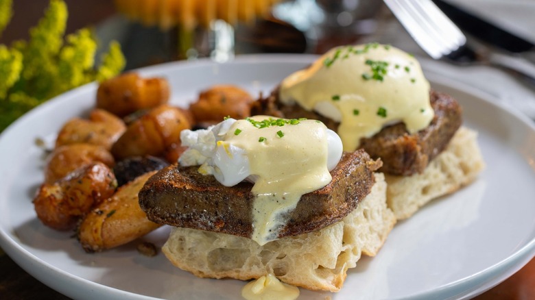 Open face scrapple sandwich