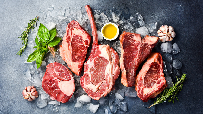 Different cuts of prime steak