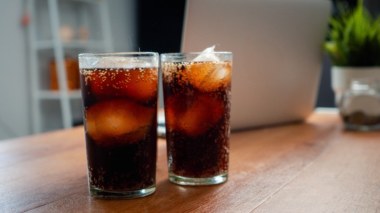 two glasses of cola