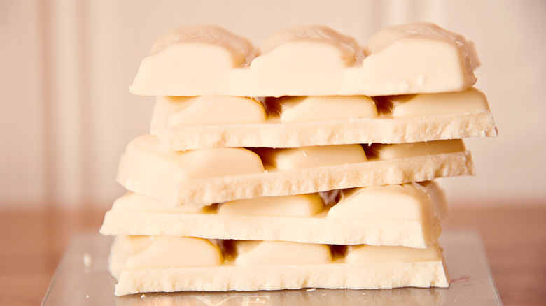 stack of white chocolate