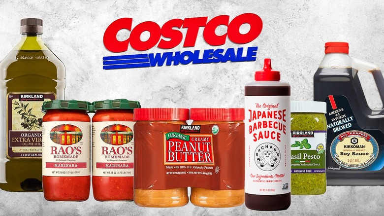 An assortment of condiments available at Costco