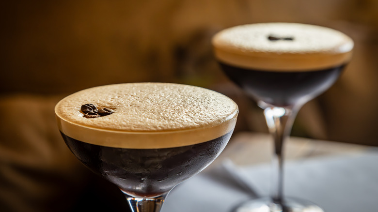 two espresso martinis