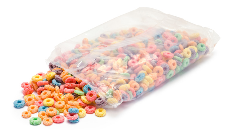 open bag of cereal without box