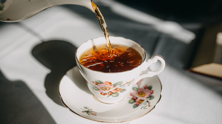 Dainty cup of black tea