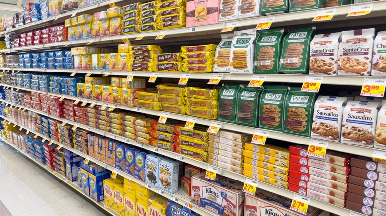 The cookie aisle of a grocery store