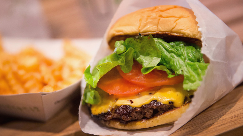 Shake Shack burger and crinkle fries