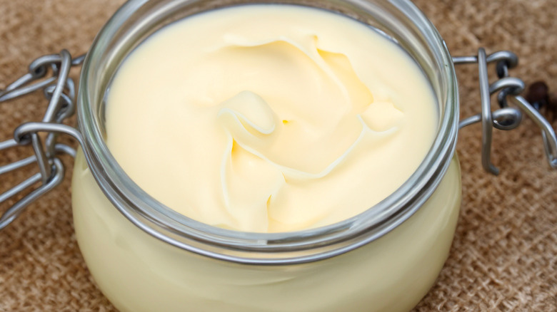 A jar of homemade beef tallow