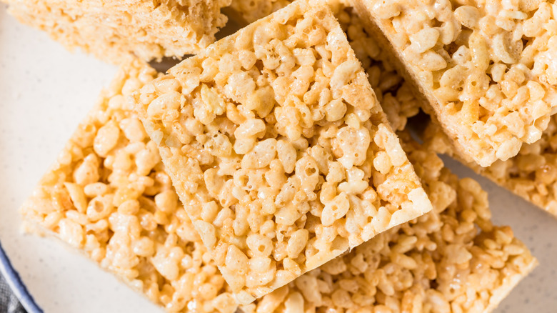 stacked Rice Krispies treats