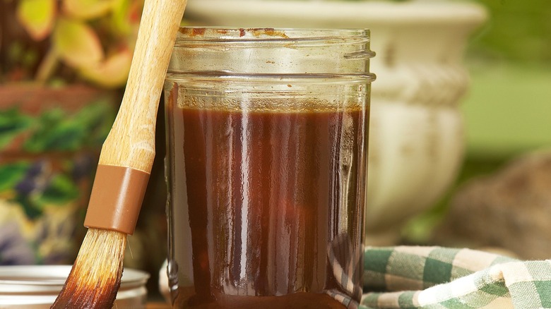 Jar of BBQ sauce