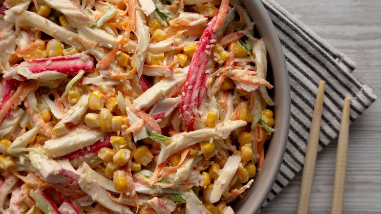Kani salad with shredded imitation crab