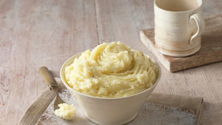 Bowl of creamy mashed potatoes